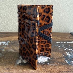 J. Crew Leopard Print Inside Out Magic Wallet